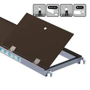 Rolsteiger platform 250 cm met luik