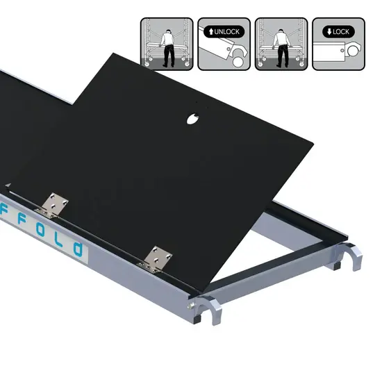 Euroscaffold EuroScaffold rolsteiger platform 305 cm met luik