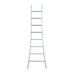 Eurostairs single flared base ladder 8 rungs 225 cm