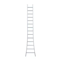 Eurostairs enkele ladder uitgebogen 14 sporten 375 cm