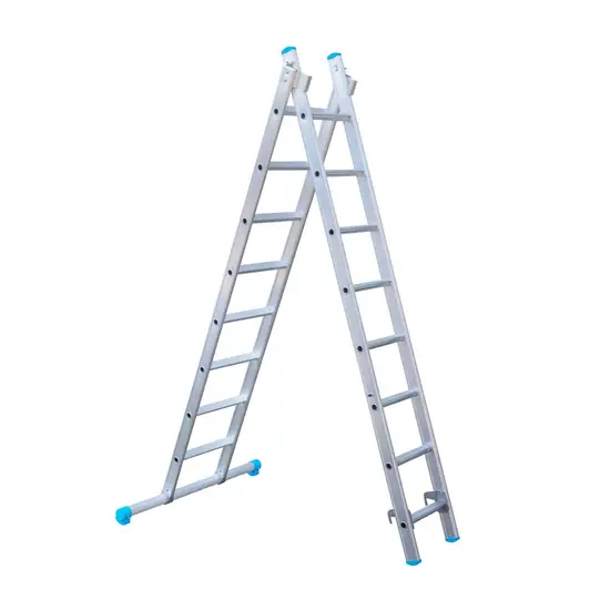 Eurostairs SuperPro ladder 2x8 sporten recht met stabiliteitsbalk