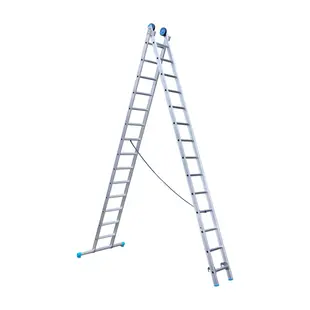 Eurostairs ladder 2x14 sporten recht met stabiliteitsbalk