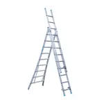 Eurostairs SuperPro 3-delige reform ladder 3x9 sporten