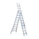 Eurostairs SuperPro 3 section combination ladder 3x9 rungs