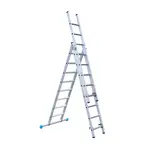 Eurostairs Echelle transformable avec traverse 3 plans SuperPro 3x8