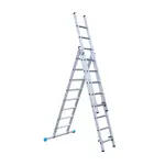 Eurostairs SuperPro ladder 3x8 sporten recht met stabiliteitsbalk