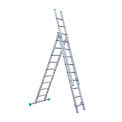 Eurostairs combination ladder with stabiliser 3x9 rungs