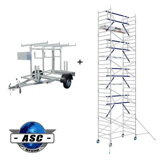 ASC ASC AGS Pro rolsteiger 135x250-10 m + steigeraanhanger
