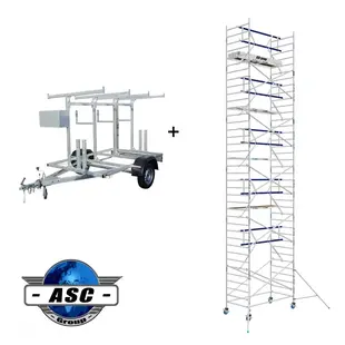 Echafaudage roulant AGS Pro 135x250-12 m + remorque