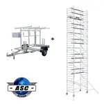 ASC Echafaudage roulant AGS Pro 135x250-14 m + remorque