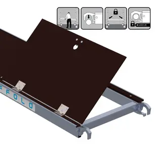 EuroScaffold mobile scaffold platform 140 cm with hatch