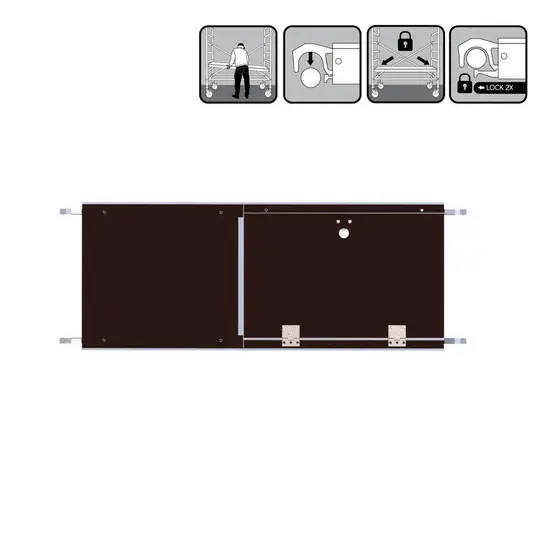 Euroscaffold EuroScaffold plate-forme d'échafaudage 140 cm avec trappe d'accès