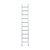 Eurostairs Eurostairs single aluminium ladder 10 rungs 275 cm