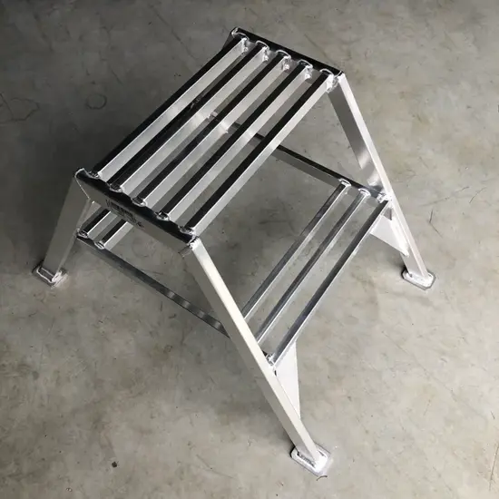 ASC ASC step ladder for plasterer 2 steps double access | Aluminium Work Platform 50 cm