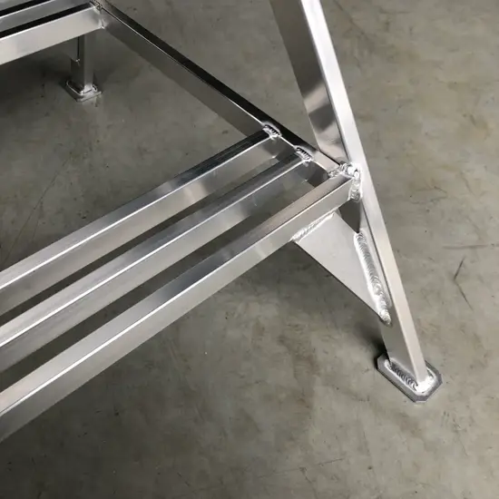 ASC ASC step ladder for plasterer 2 steps double access | Aluminium Work Platform 50 cm