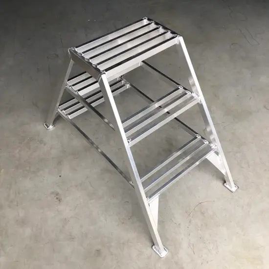 ASC ASC step ladder for plasterer 3 steps double access | Aluminium Work Platform 75 cm