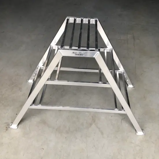 ASC ASC step ladder for plasterer 3 steps double access | Aluminium Work Platform 75 cm