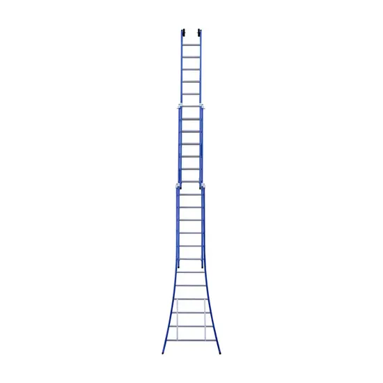 Eurostairs Eurostairs 3-delige reformladder 3x12 sporten uitgebogen blauw