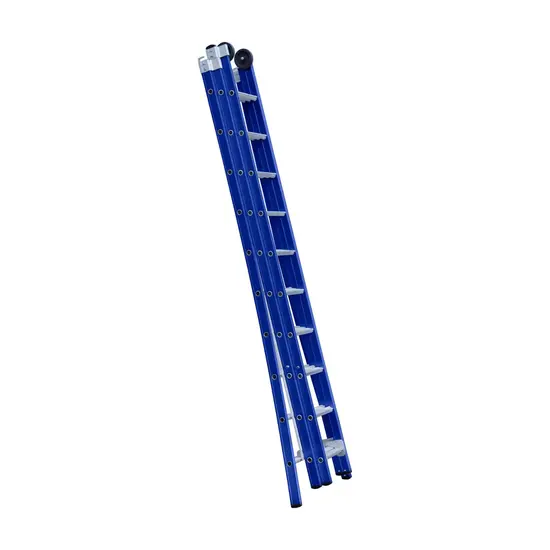 Eurostairs Echelle transformable 3 plans 3x10 échelons Eurostairs coudée bleu