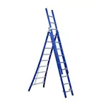 Eurostairs Eurostairs 3-delige reformladder 3x9 sporten uitgebogen blauw