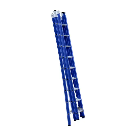 Eurostairs Echelle transformable 3 plans 3x9 échelons Eurostairs coudée bleu