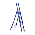 Eurostairs Eurostairs 3-delige reformladder 3x8 sporten uitgebogen blauw