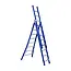 Eurostairs Echelle transformable 3 plans 3x8 échelons Eurostairs coudée bleu