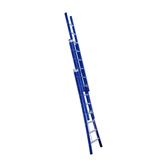 Eurostairs Eurostairs 3-delige reformladder 3x8 sporten uitgebogen blauw