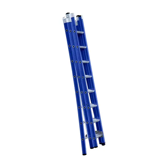 Eurostairs Echelle transformable 3 plans 3x8 échelons Eurostairs coudée bleu