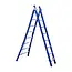 Eurostairs Echelle transformable 2 plans 2x8 échelons Eurostairs coudée bleu