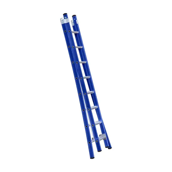 Eurostairs Echelle transformable 2 plans 2x8 échelons Eurostairs coudée bleu