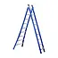 Eurostairs Échelle transformable Eurostairs 2x9 échelons coudée bleu | 2 plans & Professionnel