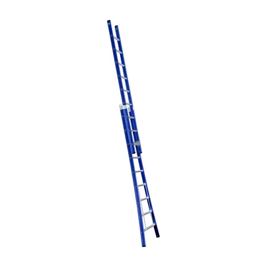 Eurostairs Eurostairs 2-delige reformladder 2x9 sporten uitgebogen blauw