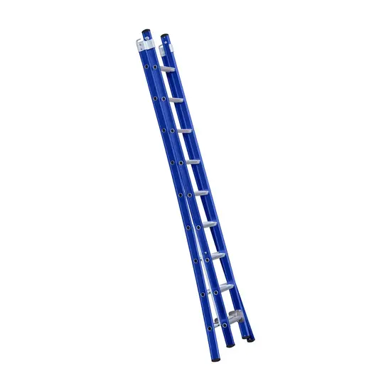 Eurostairs Échelle transformable Eurostairs 2x9 échelons coudée bleu | 2 plans & Professionnel