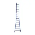 Eurostairs Eurostairs 2 section combination ladder 2x9 rungs curved base blue