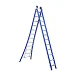 Eurostairs Eurostairs 2 section combination ladder 2x12 rungs curved base blue
