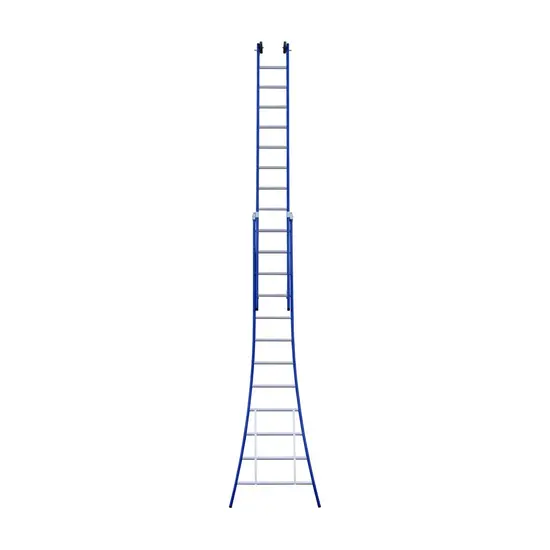 Eurostairs Eurostairs reformladder 2x12 sporten uitgebogen blauw | 2-delig & Professioneel