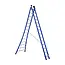 Eurostairs Eurostairs combination ladder 2x14 rungs curved base blue | 2 section & Professional