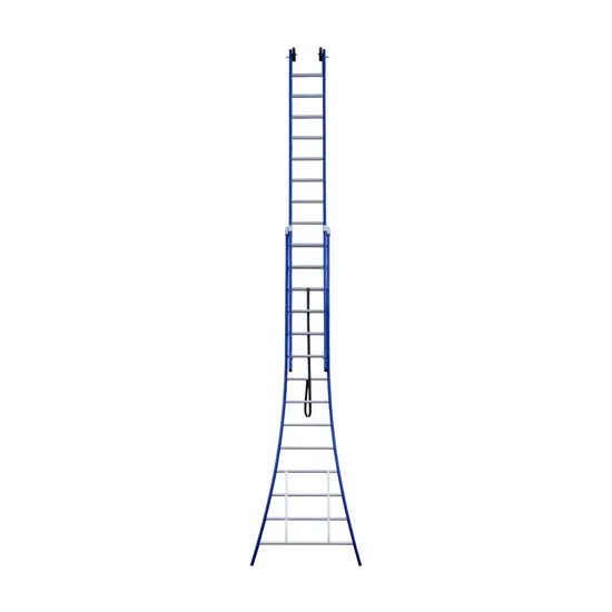 Eurostairs Echelle transformable 2 plans 2x14 échelons Eurostairs coudée bleu