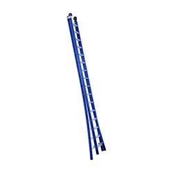 Échelle coulissante 2 plans  Eurostairs 2x16 échelons coudée bleu