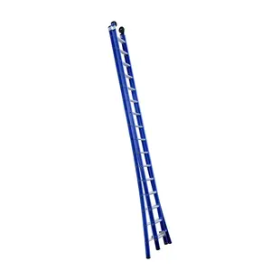 Échelle coulissante 2 plans  Eurostairs 2x16 échelons coudée bleu