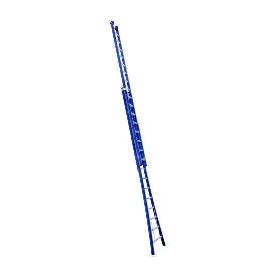 Eurostairs Eurostairs 2 section extension ladder 2x16 rungs curved base blue