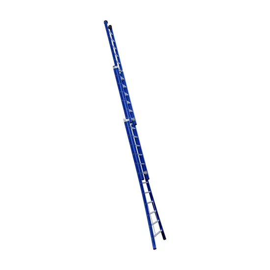 Eurostairs Eurostairs 3-delige opsteekladder 3x14 sporten uitgebogen blauw