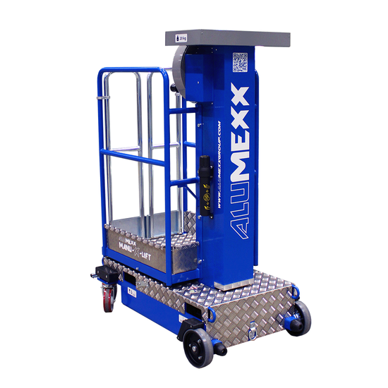 Alumexx Plateforme élévatrice une personne Alumexx Manu-X-Lift 4.1 m