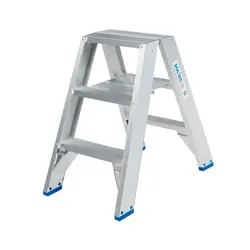 Solide dubbele trapladder 2x3 treden DT3