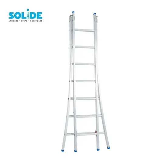 Solide Échelle transformable Solide 2x7 échelons C07 | Échelle Industrielle Professionnelle