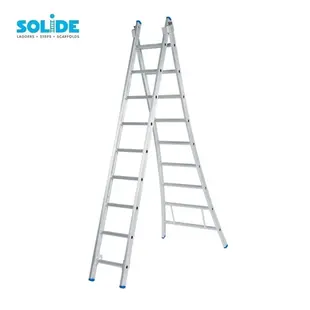 Solide combination ladder 2x9 rungs C09