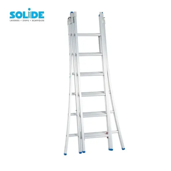 Solide Échelle transformable Solide 3x6 échelons D06 | Échelle Industrielle Professionnelle