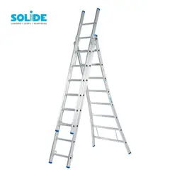 Solide combination ladder 3x8 rungs D08