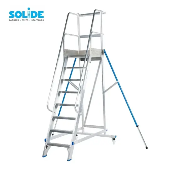 Solide Escalier de rayonnage Solide 8 marches MBT08